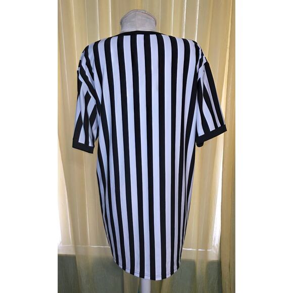 Men's Samuel Adams Referee‎ V-Neck Shirt Size XL Black White Stripe - Picture 3 of 6